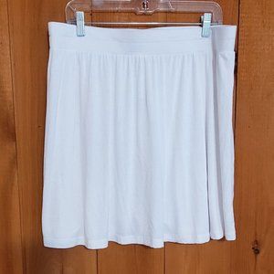 LOFT Mini Skirt White Large Jersey Elastic Waist